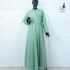 GAMIS OZIAS BROKAT KAGURA COMBI TILE 09895 JUMBO LD 120 & LD 140 I Gamis Pesta Kondangan I Gamis Muslimah Mutiara Nyaman 2XL 4XL