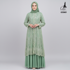 GAMIS OZIAS TILE 03961 LD 105 I Gamis Kondangan Mewah I Gamis Wisuda Muslimah Nyaman Panjang