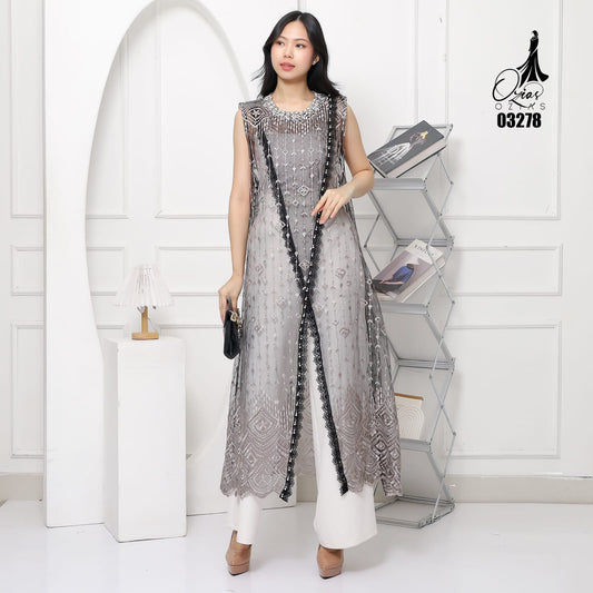 VEST OUTER TILE HANA OZIKO 03278 LD 105 I Outer Kondangan Wanita I Outer Fashion Casual