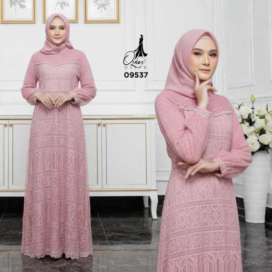GAMIS OZIAS BROKAT 09537 LD 105 I Gamis Kondangan Wanita I Gamis Simpel Remaja