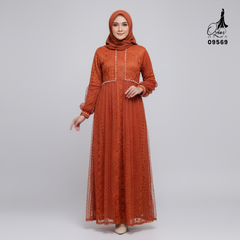 GAMIS OZIAS BROKAT 09569 LD 105 120 140 I Gamis Brokat Premium I Gamis Mewah
