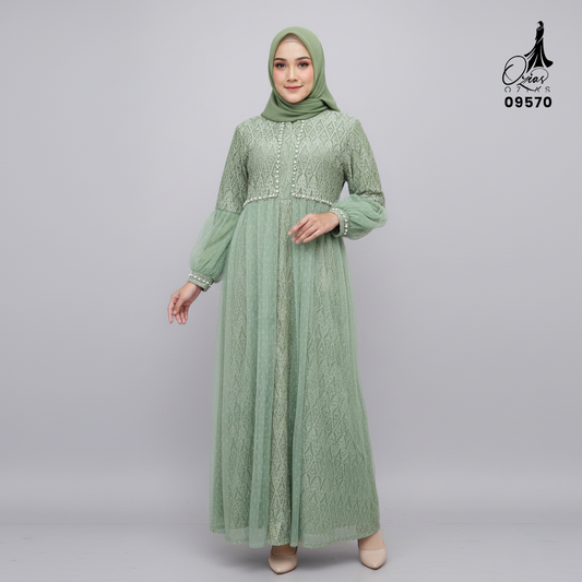 GAMIS OZIAS BROKAT ARGYLIE 09570 LD 105 I Gamis Kondangan Busui I Gamis Fashion Kondangan Wanita Muslim