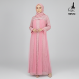 Ozias - Gamis Brokat 09673 LD 105 I Gamis Cantik Wanita I Gamis Kondangan Mewah