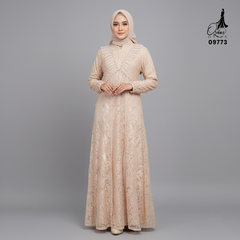 GAMIS OZIAS BROKAT IMPORT 09773 LD 105 I Gamis Fashion Remaja I Gamis Kondangan Dewasa