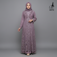GAMIS OZIAS BROKAT IMPORT 09773 LD 105 I Gamis Fashion Remaja I Gamis Kondangan Dewasa