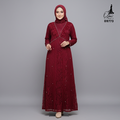 GAMIS OZIAS BROKAT IMPORT 09773 LD 105 I Gamis Fashion Remaja I Gamis Kondangan Dewasa
