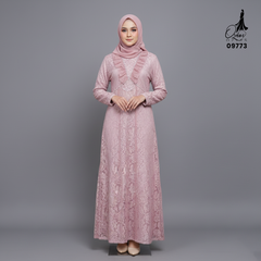 GAMIS OZIAS BROKAT IMPORT 09773 LD 105 I Gamis Fashion Remaja I Gamis Kondangan Dewasa