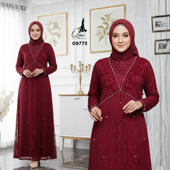 GAMIS OZIAS BROKAT IMPORT 09773 LD 105 I Gamis Fashion Remaja I Gamis Kondangan Dewasa