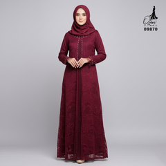 GAMIS OZIAS BROKAT HARUKA 3D 09870 I Gamis Ibu Dan Anak I Gamis Simpel Nyaman Panjang Muslim Dress