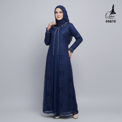 GAMIS OZIAS BROKAT HARUKA 3D 09870 I Gamis Ibu Dan Anak I Gamis Simpel Nyaman Panjang Muslim Dress