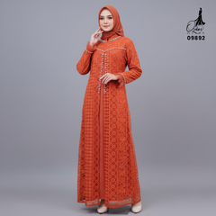 GAMIS OZIAS FIMELA JUMBO 09892 LD 80 95 105 120 140 I Gamis Ibu dan Anak I Gamis Pesta Kondangan I Gamis Import Brokat I Jumbo 2XL 4XL