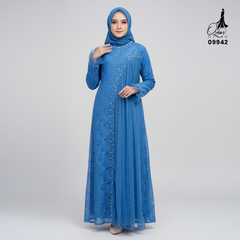 GAMIS OZIAS BROKAT INAYA FIORA 09942 Ld 80 95 105 120 140 I Gamis Dewasa Ibu Dan Anak I Gamis Wisuda Wanita I Gamis Kondangan Pesta I Gamis Bridesmaid I Pakaian Muslimah Jumbo 2XL 4XL
