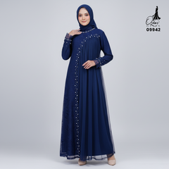 GAMIS OZIAS BROKAT INAYA FIORA 09942 Ld 80 95 105 120 140 I Gamis Dewasa Ibu Dan Anak I Gamis Wisuda Wanita I Gamis Kondangan Pesta I Gamis Bridesmaid I Pakaian Muslimah Jumbo 2XL 4XL