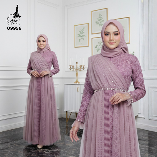 GAMIS OZIAS BROKAT BALIYA 09956 LD 105 & 120 l Gamis Import Premium l Busana Muslimah I Jumbo 2XL
