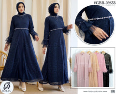 GAMIS OZIAS BROKAT MONICA 09635 LD 105 I Gamis Pesta Simple I Dress Remaja Muslimah Santai Wanita