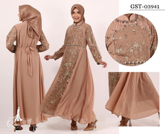 GAMIS OZIAS CERUTY POLOS 03941 LD 105 I Gamis Pesta Mewah I Dress Muslimah Nyaman Panjang