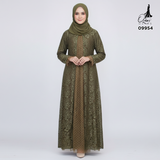 GAMIS OZIAS BROKAT GLITER 09954 LD 105 I Gamis Fashion Muslimah I Gamis Lebaran Motif Nyaman