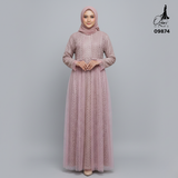 GAMIS OZIAS BROKAT ARABELLA 09874 LD 105 dan LD 120 I Gamis Pesta Simpel I Gamis Busui Friendly Muslim Wanita Nyaman Panjang