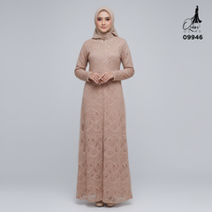 GAMIS OZIAS BROKAT 09946 LD 105 I Gamis Kondangan Fashion I Gamis Kondangan Busui Nyaman 2XL