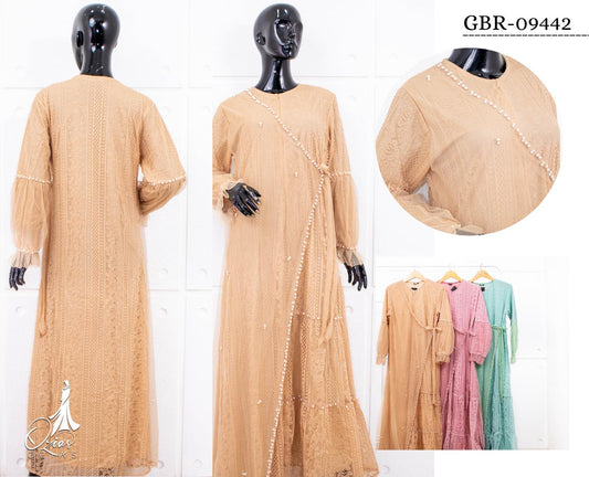 GAMIS OZIAS BROKAT 09442 LD 105 I Gamis Kondangan Fashion I Gamis Remaja Wisuda Muslimah Nyaman Panjang