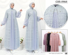 GAMIS OZIAS BROKAT ARABELLA 09868 LD 105 & LD 120 I Gamis Wanita cantik I Fashion Muslim Panjang Santai 2XL