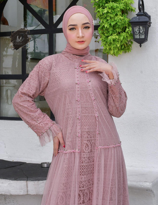 GAMIS OZIAS BROKAT KAGURA 09947 LD 105 l Gamis Pesta Mewah l Busana Muslimah Kondangan