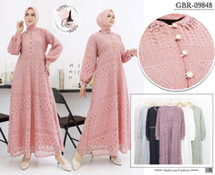 GAMIS OZIAS BROKAT BALIYA 09848 LD 105 I Gamis Busui I Fashion Muslimah Santai Nyaman