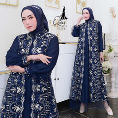 GAMIS OZIAS TILE NAMIRA 07143 LD 105 120 140 I Gamis Kondangan Wanita I Gamis Mewah Wisuda