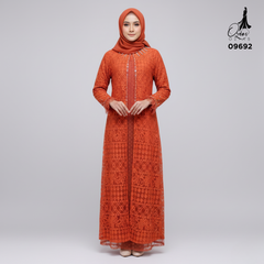 GAMIS OZIAS BROKAT JUMBO FIMELA 09692 LD 105 & LD 120 I Gamis Kondangan Jumbo I Fashion Muslimah Wanita Panjang 2XL