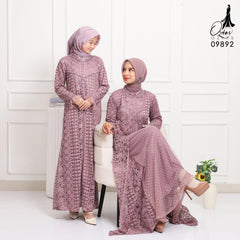 GAMIS OZIAS FIMELA JUMBO 09892 LD 80 95 105 120 140 I Gamis Ibu dan Anak I Gamis Pesta Kondangan I Gamis Import Brokat I Jumbo 2XL 4XL
