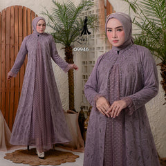 GAMIS OZIAS BROKAT 09946 LD 105 I Gamis Kondangan Fashion I Gamis Kondangan Busui Nyaman 2XL