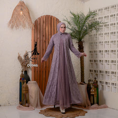 GAMIS OZIAS BROKAT 09946 LD 105 I Gamis Kondangan Fashion I Gamis Kondangan Busui Nyaman 2XL