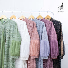 GAMIS OZIAS BROKAT ARABELLA 09868 LD 105 & LD 120 I Gamis Wanita cantik I Fashion Muslim Panjang Santai 2XL