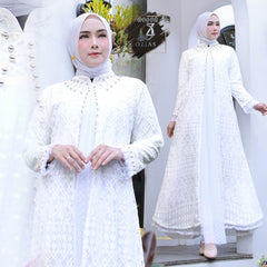 GAMIS OZIAS BROKAT JUMBO FIMELA 09692 LD 105 & LD 120 I Gamis Kondangan Jumbo I Fashion Muslimah Wanita Panjang 2XL