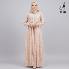 GAMIS OZIAS BRUKAT 09931 LD 105 & LD 120 I Gamis Wanita Syar'i Kondangan l Busana Muslimah l Busui Friendly Santai Panjang 2XL