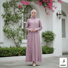 GAMIS INAYA JASMINE OZIAS 09967 LD 105 I Gamis Brokat Pesta Kondangan I Gamis Fashion Muslimah Fit Panjang Santai Nyaman Dress Mewah I Jumbo 5XL