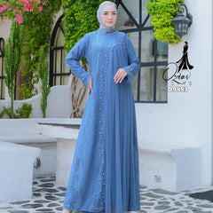 GAMIS OZIAS BROKAT INAYA HARUKA FIMELA 09883 Ld 80 95 105 120 140 I Gamis Dewasa Ibu Dan Anak I Gamis Wisuda Wanita I Gamis Kondangan Pesta I Gamis Bridesmaid I Pakaian Muslimah Cantik