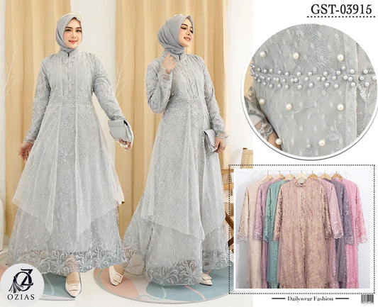 GAMIS OZIAS TILE BOUNGENVILLE 03915 LD 105 I Gamis Wisuda l Gamis Busui Friendly Muslim Panjang