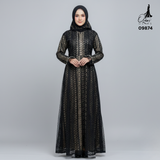 GAMIS OZIAS BROKAT ARABELLA 09874 LD 105 dan LD 120 I Gamis Pesta Simpel I Gamis Busui Friendly Muslim Wanita Nyaman Panjang