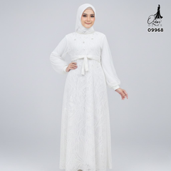 GAMIS OZIAS BROKAT PREMIUM 09968 LD 105 I Gamis Tangan Balon I Gamis Kondangan Muslim Nyaman