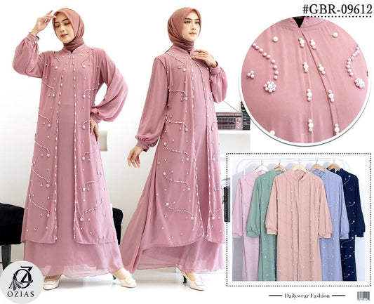 GAMIS OZIAS SIFON CERUTY 09612 LD 105 I Gamis Kondangan Simpel I Gamis Fashion Muslimah