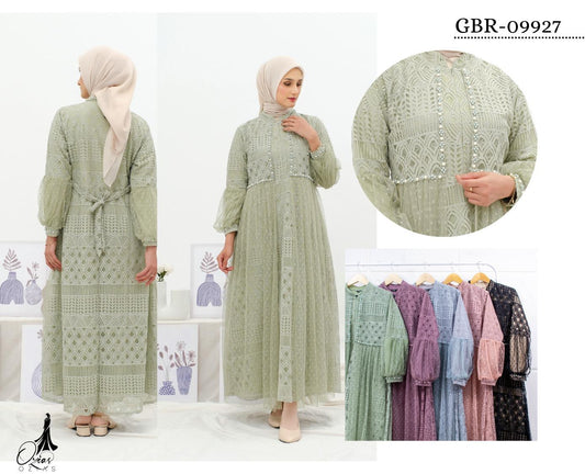 GAMIS OZIAS BROKAT BALIYA 09927 LD 105CM I Gamis Busui Friendly l Fashion Muslimah Panjang Santai