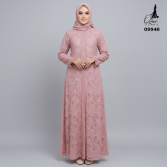 GAMIS OZIAS BROKAT 09946 LD 105 I Gamis Kondangan Fashion I Gamis Kondangan Busui Nyaman 2XL