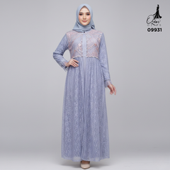 GAMIS OZIAS BRUKAT 09931 LD 105 & LD 120 I Gamis Wanita Syar'i Kondangan l Busana Muslimah l Busui Friendly Santai Panjang 2XL