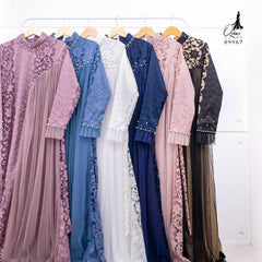 GAMIS INAYA JASMINE OZIAS 09967 LD 105 I Gamis Brokat Pesta Kondangan I Gamis Fashion Muslimah Fit Panjang Santai Nyaman Dress Mewah I Jumbo 5XL