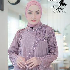 GAMIS INAYA JASMINE OZIAS 09967 LD 105 I Gamis Brokat Pesta Kondangan I Gamis Fashion Muslimah Fit Panjang Santai Nyaman Dress Mewah I Jumbo 5XL