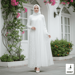 GAMIS INAYA JASMINE OZIAS 09967 LD 105 I Gamis Brokat Pesta Kondangan I Gamis Fashion Muslimah Fit Panjang Santai Nyaman Dress Mewah I Jumbo 5XL