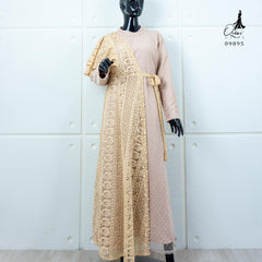 GAMIS OZIAS BROKAT KAGURA COMBI TILE 09895 JUMBO LD 120 & LD 140 I Gamis Pesta Kondangan I Gamis Muslimah Mutiara Nyaman 2XL 4XL