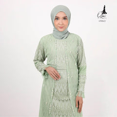 GAMIS OZIAS BROKAT ARGYLIE 09843 LD 105 I Gamis Mewah Kondangan l Busana Muslimah Nyaman Panjang