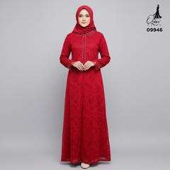 GAMIS OZIAS BROKAT 09946 LD 105 I Gamis Kondangan Fashion I Gamis Kondangan Busui Nyaman 2XL